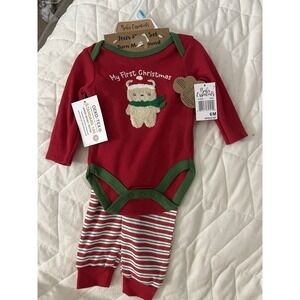 NEW Baby Essentials 4 piece Santa Christmas Outfit baby boy 6m 1st Christmas